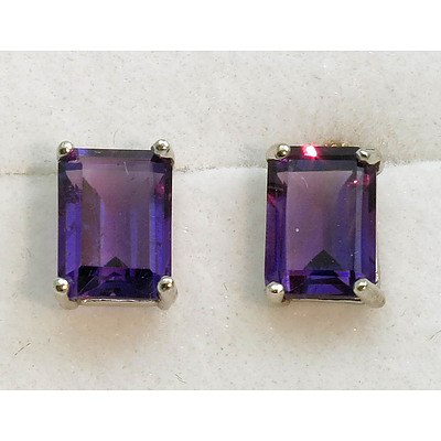 10ct Gold Natural Amethyst Earrings