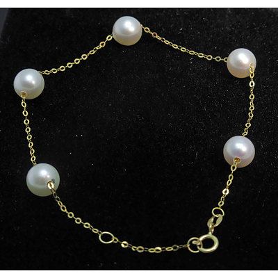 18ct Gold Pearl Bracelet