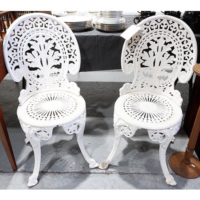 Pair of Vintage Cast Alloy Garden Chairs