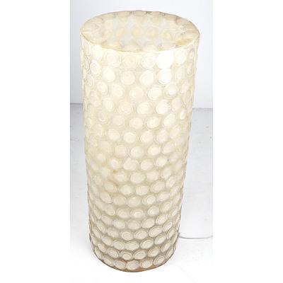 Retro Table Lamp Composed of Faux Mother of Pearl Discs