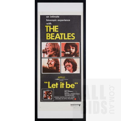 Collection Beatles memorabilia Including Let it Be framed Poster, Two Rolling Stone Magazines and Framed Liverpool Echo Lennon Shot Dead Issue 1980