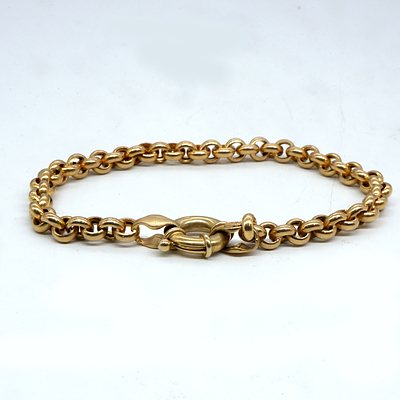9ct Yellow Gold Belcher Bracelet, 7.1g