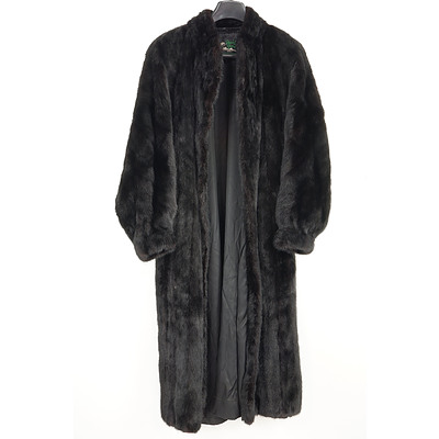 Vintage David Green of Anchorage USA Black Full Length Ladies Mink Fur Coat