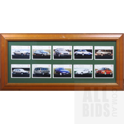 Three Framed Sets of Ten Vintage Holden Collector Cards - Double Sided Frame (3)