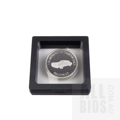 Set of Five Australian Muscle Car 925 Silver Plated Medallions in Display Cases (5)