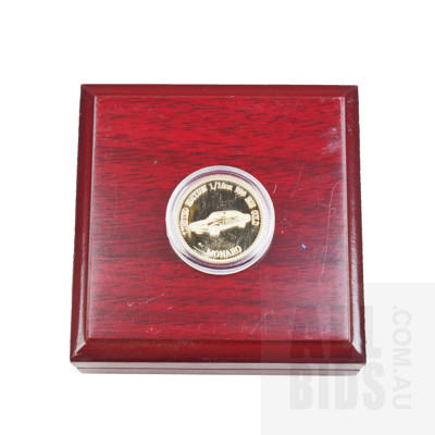 Set of Five Australian Muscle Car 22 Ct Gold Plated Medallions in Rosewood Display Cases (5)
