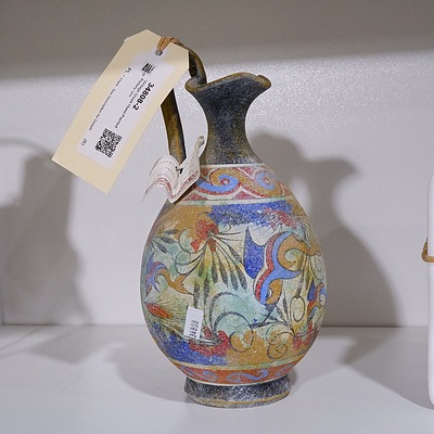 Vintage Greek Hand Painted Pottery Urn