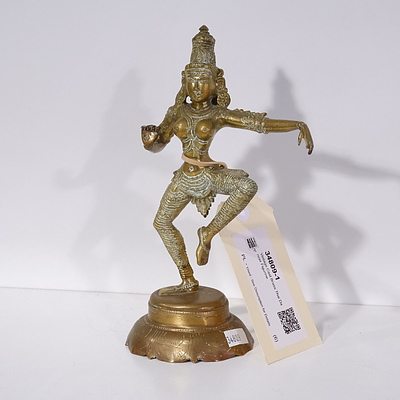 Vintage Cast Brass Thai Dancer Figurine