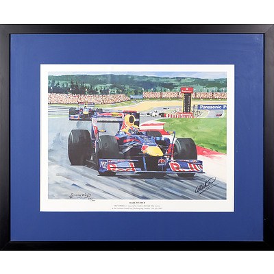 Framed Mark Webber Formula 1 Limited Edition Art print - No 25/300