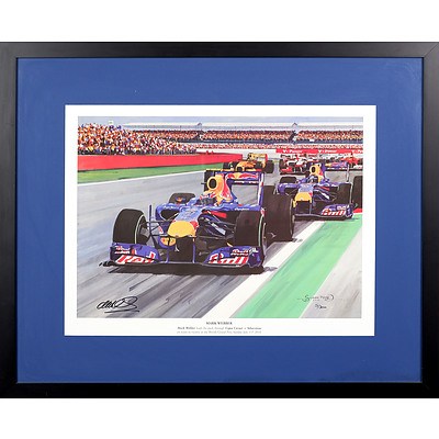 Framed Mark Webber Formula 1 Limited Edition Art print - No 5/300