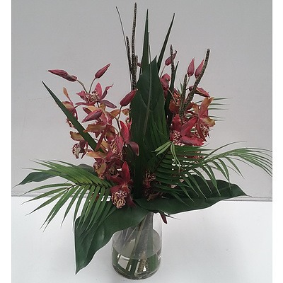 Artificial Flower In Acrylic Vase