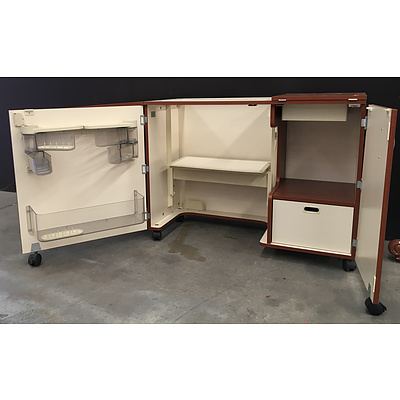 Sewing Cabinet And Composite Plastic Ready To Hang Mirror - Lot Of Two
