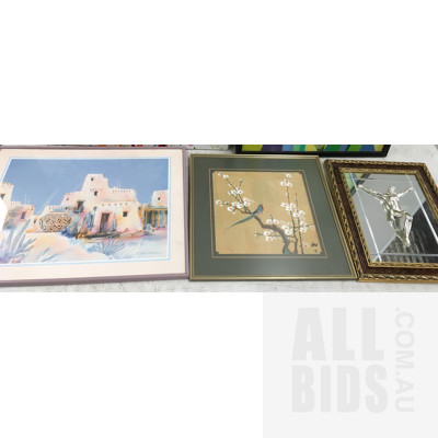 Assorted Lot Of Ready To Hang Framed Prints, Canvases And Mirror