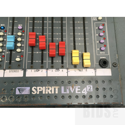 Soundcraft 24 Channel Spirit Live 4.2 Console In Road Case On Casters