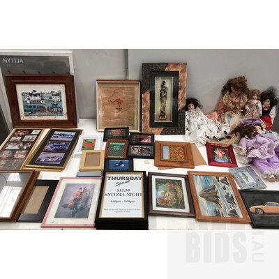 Lot Of Mixed Photo Frames And Dolls