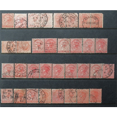Sheet of South Australian One Penny Queen Victorian Stamps