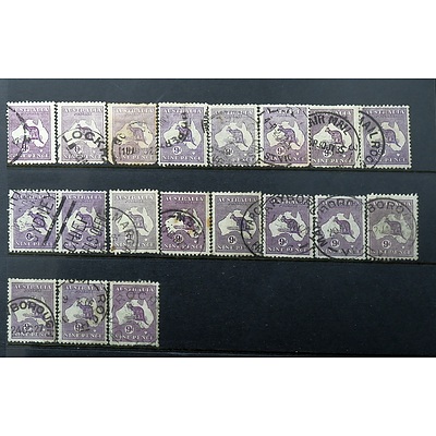 Group of Australian Nine Pence Kangaroo Stamps
