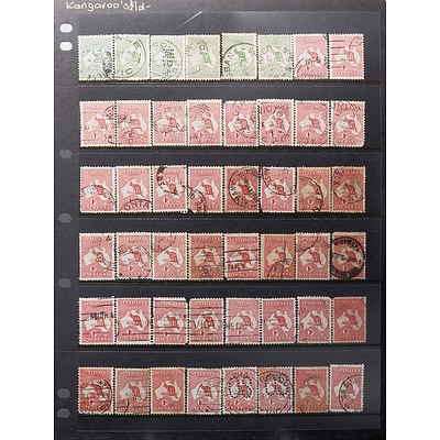 Sheet of Australian Half Penny and Penny Kangaroo Stamps