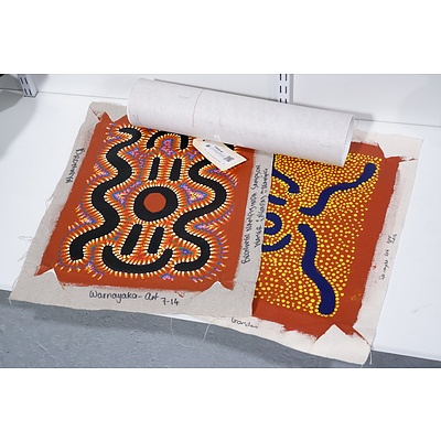 Two Original Unframed Indigenous Artworks on Canvas (2)