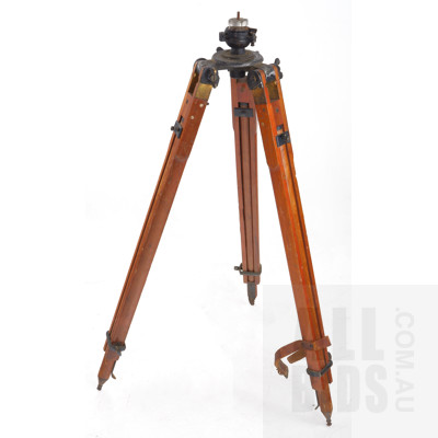 Vintage Solid Brass and Wood Dual Sight Tripod WWII Department of Defence no. 486 Circa 1942