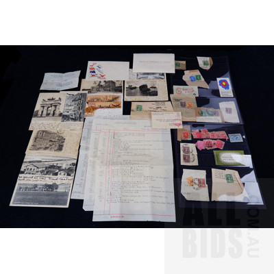 Sleeve of Antique Stamps, Postcards and other Ephemera