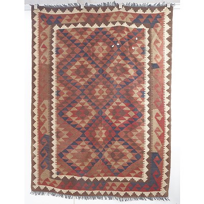 Afghan Hand Woven Wool Slit Weave Kilim