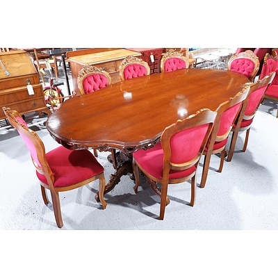 Victorian Mahogany Dining Table with Eight Matching Chairs