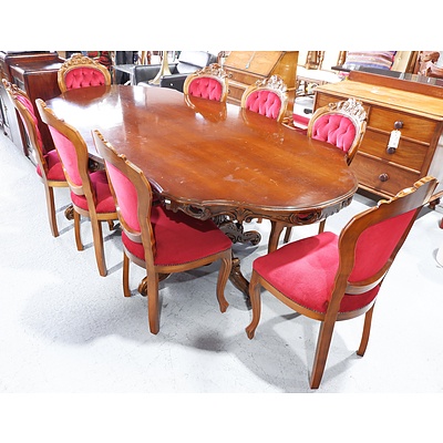 Victorian Mahogany Dining Table with Eight Matching Chairs