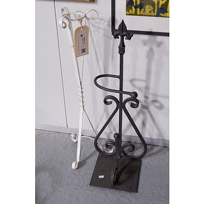 Two Wrought Metal Umbrella Stands (2)