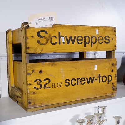 Vintage Timber Schweppes Soft Drink Crate