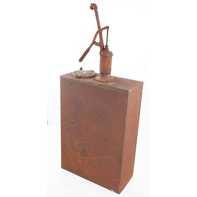 Antique Tall Boy Oil Tank with Hand Operated Pump