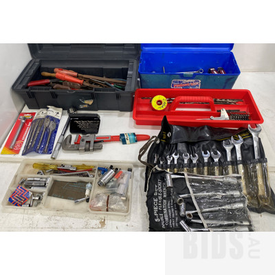 Pair of Tool Boxes, with Large Lot of Assorted Tools