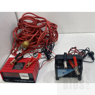 Pair of Battery Chargers and Extension Cord