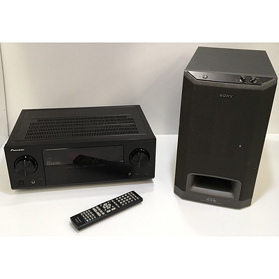 Pioneer Receiver And Sony Active Subwoofer - Lot Of Two