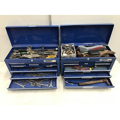 Motor Tool Box With Contents -Lot Of Two