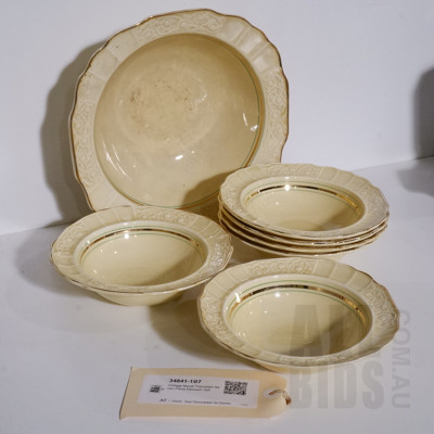 Vintage Myott Porcelain Seven Piece Dessert Set