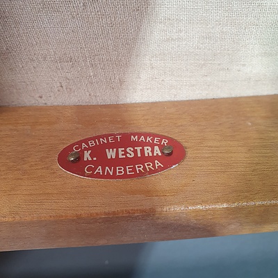 Fred Ward Maple and Vinyl Upholstered Chair, with Original K Westra Label