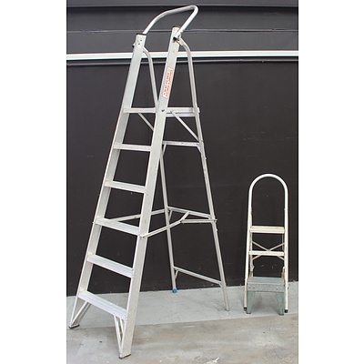 Aluminium Platform Ladder and Metal Steps