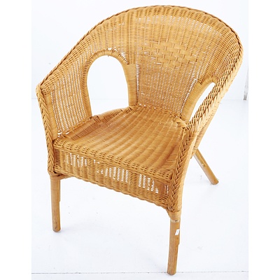 Vintage Woven Cane Armchair