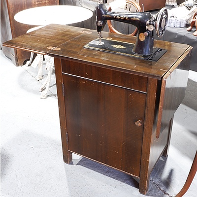 Vintage Singer Treadle Sewing Machine with Cabinet