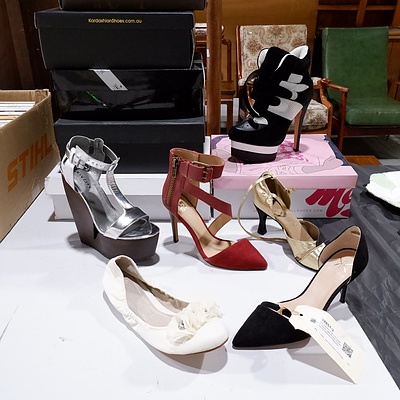 Six Various Pairs of Ladies Shoes with Boxes including Kardashian Kollection