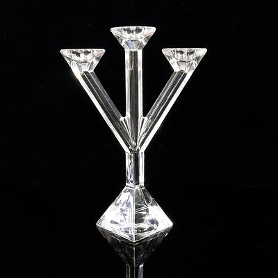 Villeroy and Boch Glass Three Branch Candlestick