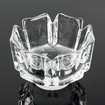 Orrefors Crystal Corona Pattern Bowl - Stamped to Base with Original Label