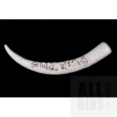 Large Asian Cast Resin Horn