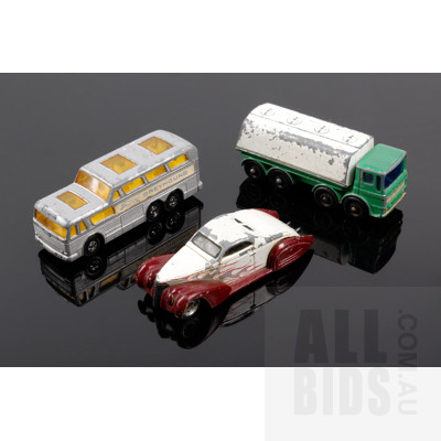 Two Vintage Matchbox Diecast Model Cars and One Vintage Hot Wheels Diecast Model Car (3)