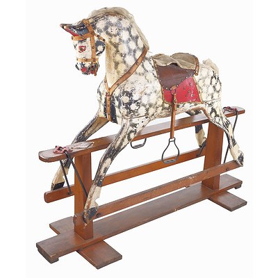 Large Hand Crafted Rocking Horse, Probably Lines Brothers for Triang, Early to Mid 20th Century