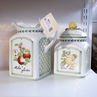 Villeroy and Boch 'French Garden Charm' Jug and Lidded Canister (2)