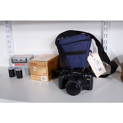 Pentax Z-50P camera with 35-80 Lens, Sigma 70-210 F4-5.6 Lens, Case and Accessories