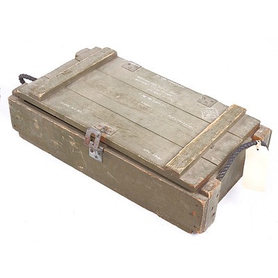 Vintage Timber Ammunition Crate with Rope Handles