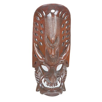 Large Vintage Pacific Island hand Carved Mask